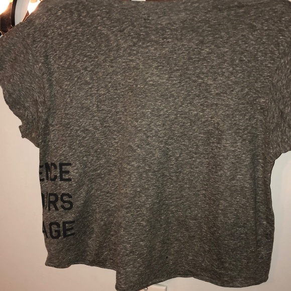 Grey Graphic T Shirt Croptop - Picture 4 of 4